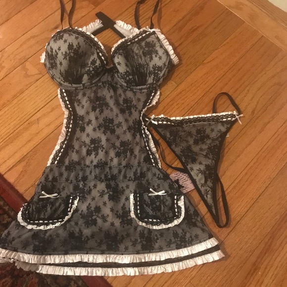 Victoria secrets apron front bow back nightie - Picture 1 of 7